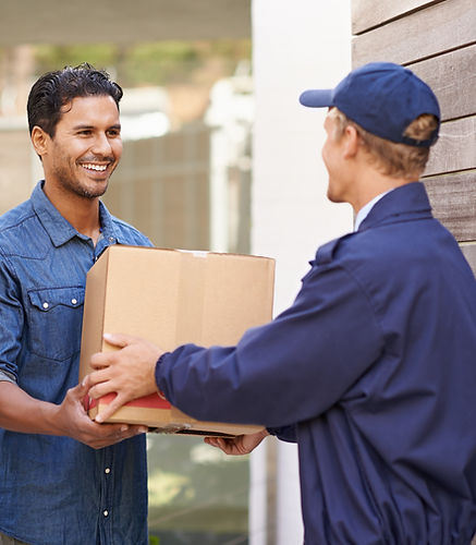 Shot of a person making a courier delivery